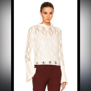 See By Chloe Bell Sleeve Crochet Top Size Medium
